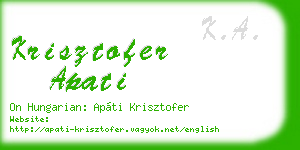 krisztofer apati business card